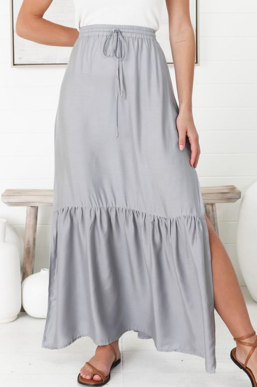 Bottoms Salty Crush | Hellen Maxi Skirt - Blue