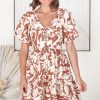 Dresses Salty Crush | Lilly - Charis Mini Dress - Rust