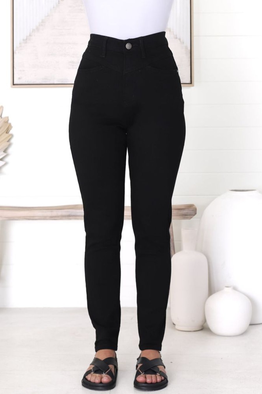 Bottoms Salty Crush | Mandall Jeans - Black
