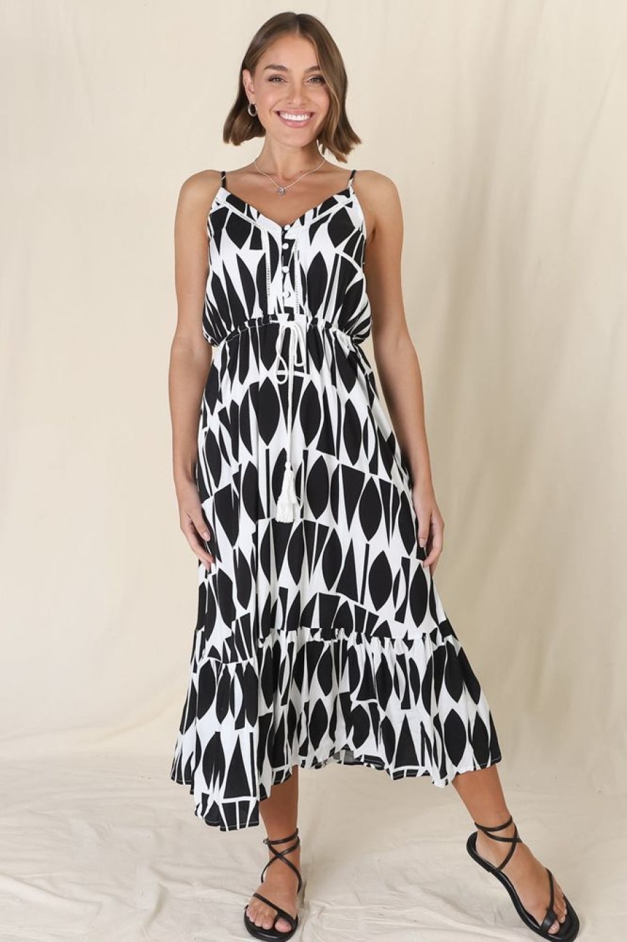 Dresses Salty Crush | Ansel - Fellie Midi Dress - Black