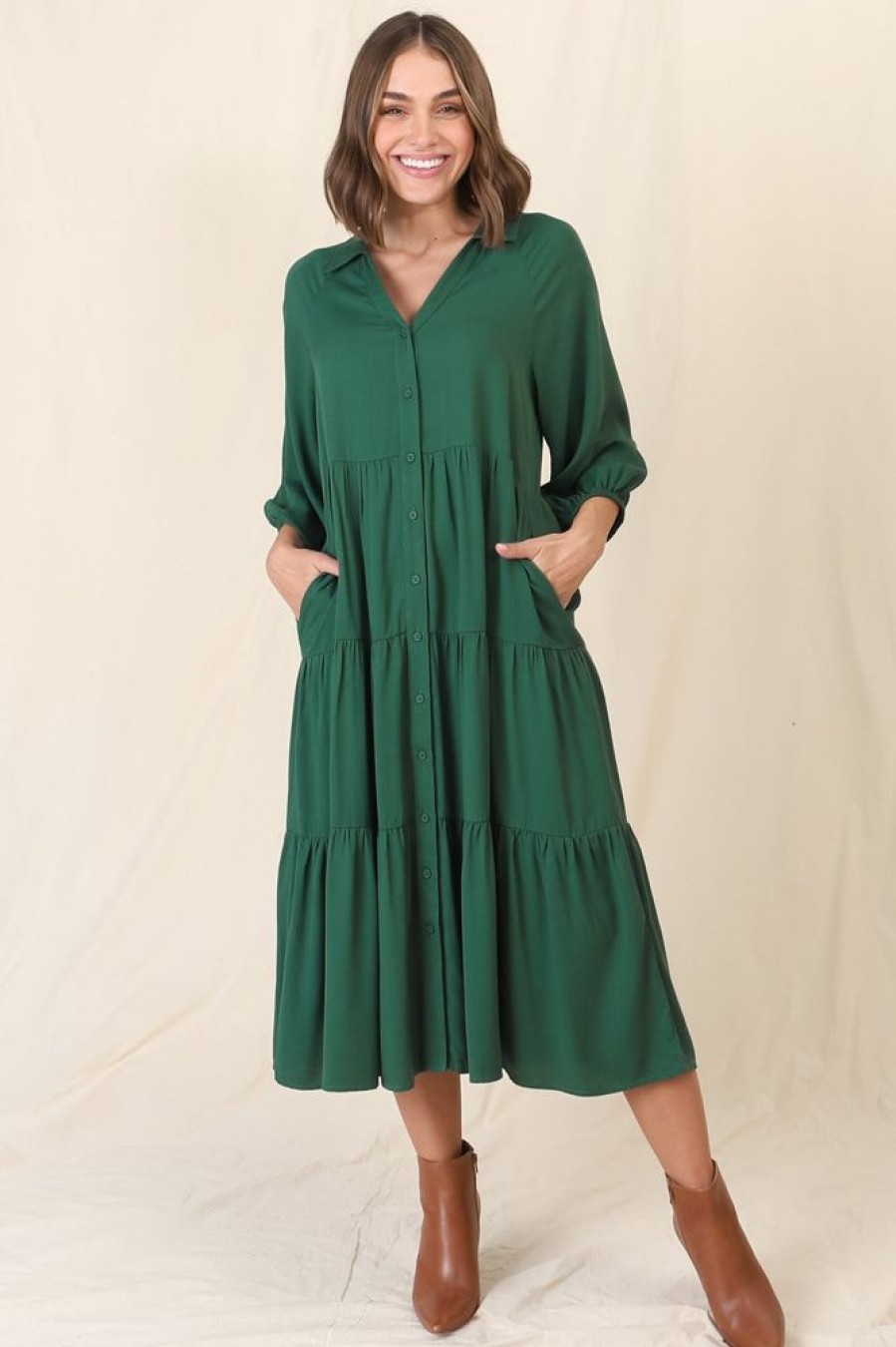 Dresses Salty Crush | Zaraha Midi Dress - Green
