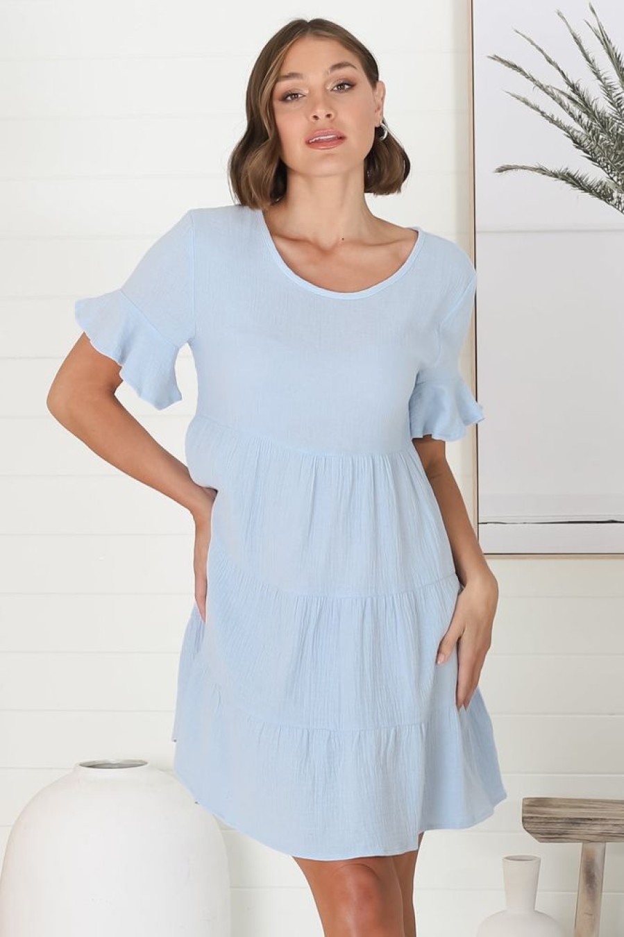 Dresses Salty Crush | Cora Mini Dress - Sky Blue
