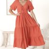 Dresses Salty Crush | Ellen Midi Dress - Tangerine