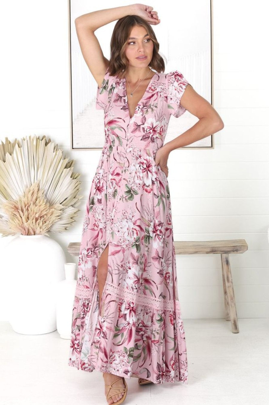 Jaase JAASE | Carmen - Pink Lotus Maxi Dress