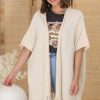 Jackets/Knitwear Salty Crush | Villas Cardigan - Open Front Throw Over Cardigan In Cream