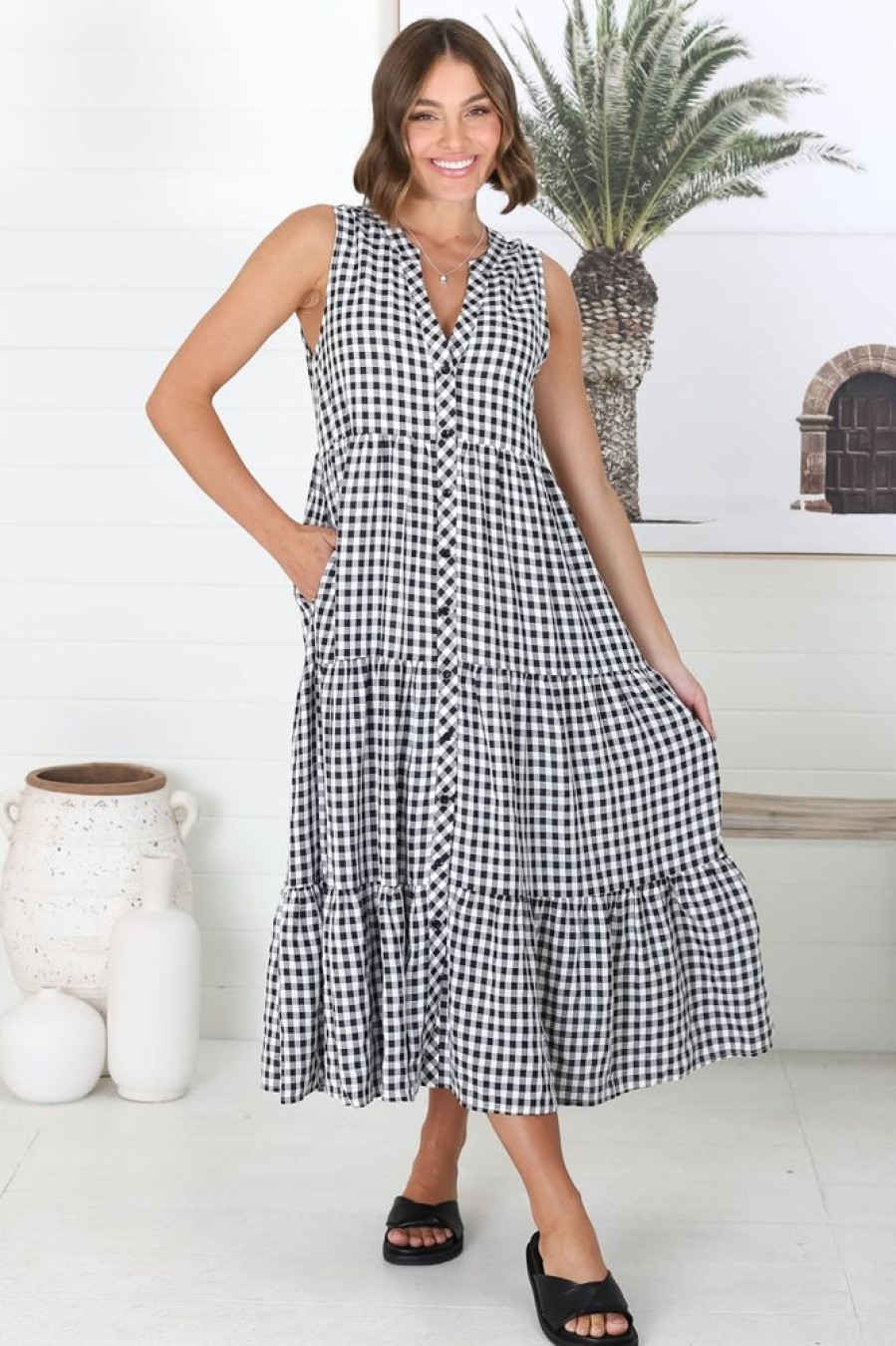 Dresses Salty Crush | Acelle Midi Dress - Black