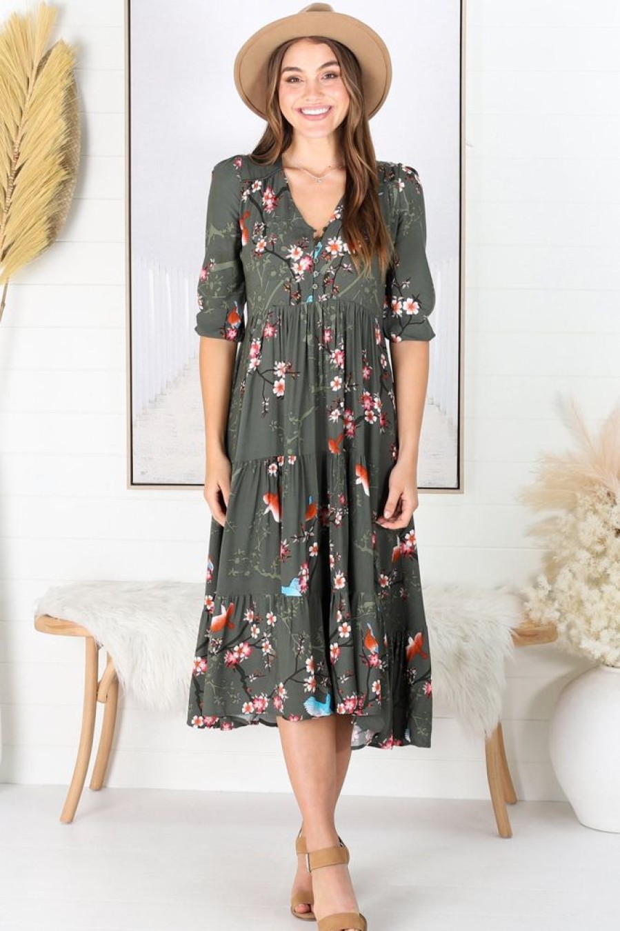 Jaase JAASE | Eve - Birds Paradise Midi Dress