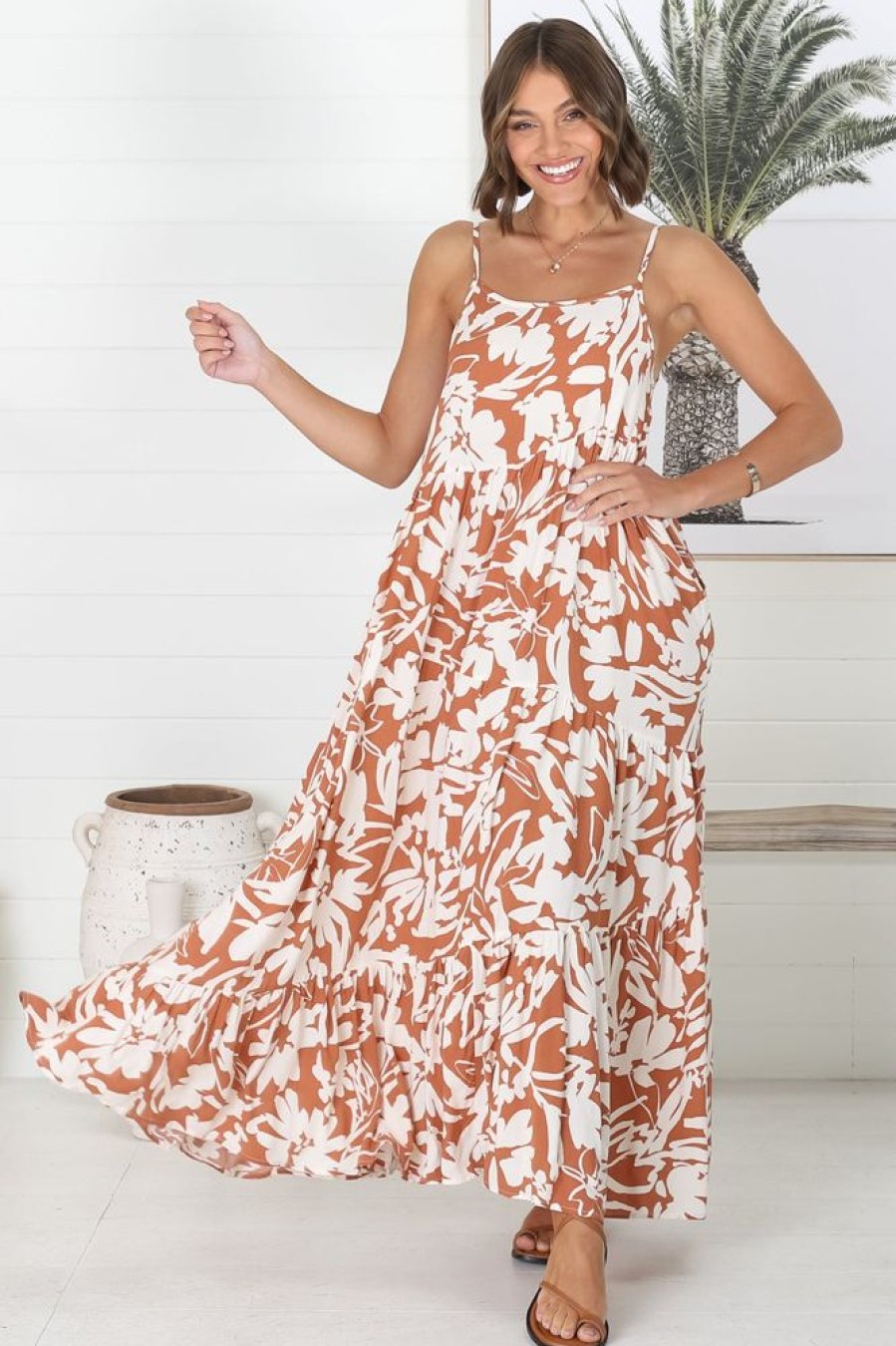 Dresses Salty Crush | Kana - Charis Maxi Dress - Rust