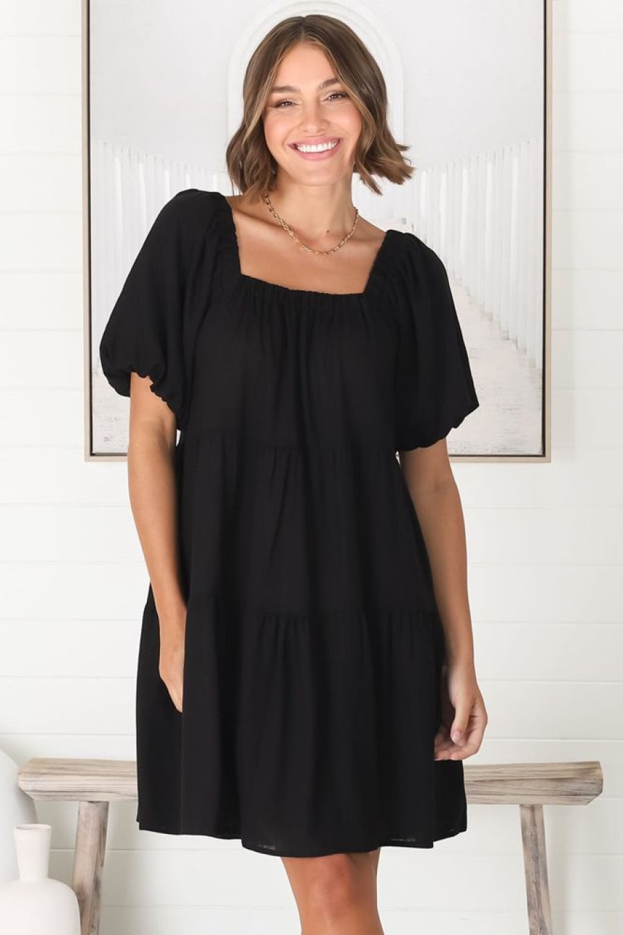 Dresses Salty Crush | Harlow Mini Dress - Black