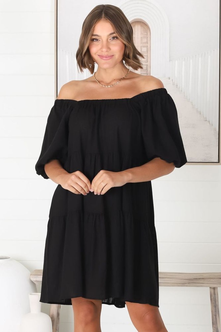 Dresses Salty Crush | Harlow Mini Dress - Black