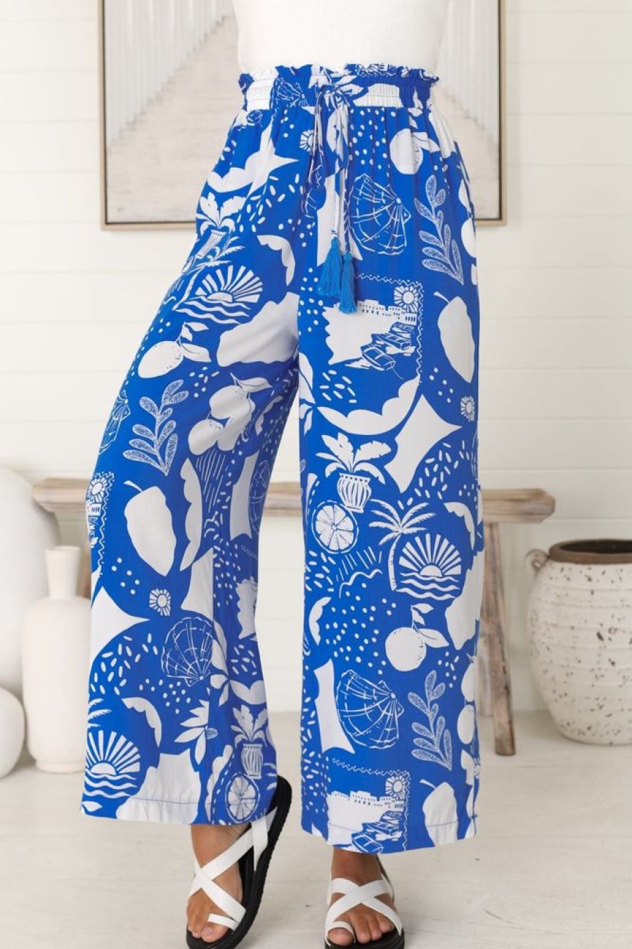 Bottoms Salty Crush | Saskia Pants - Cobalt Blue