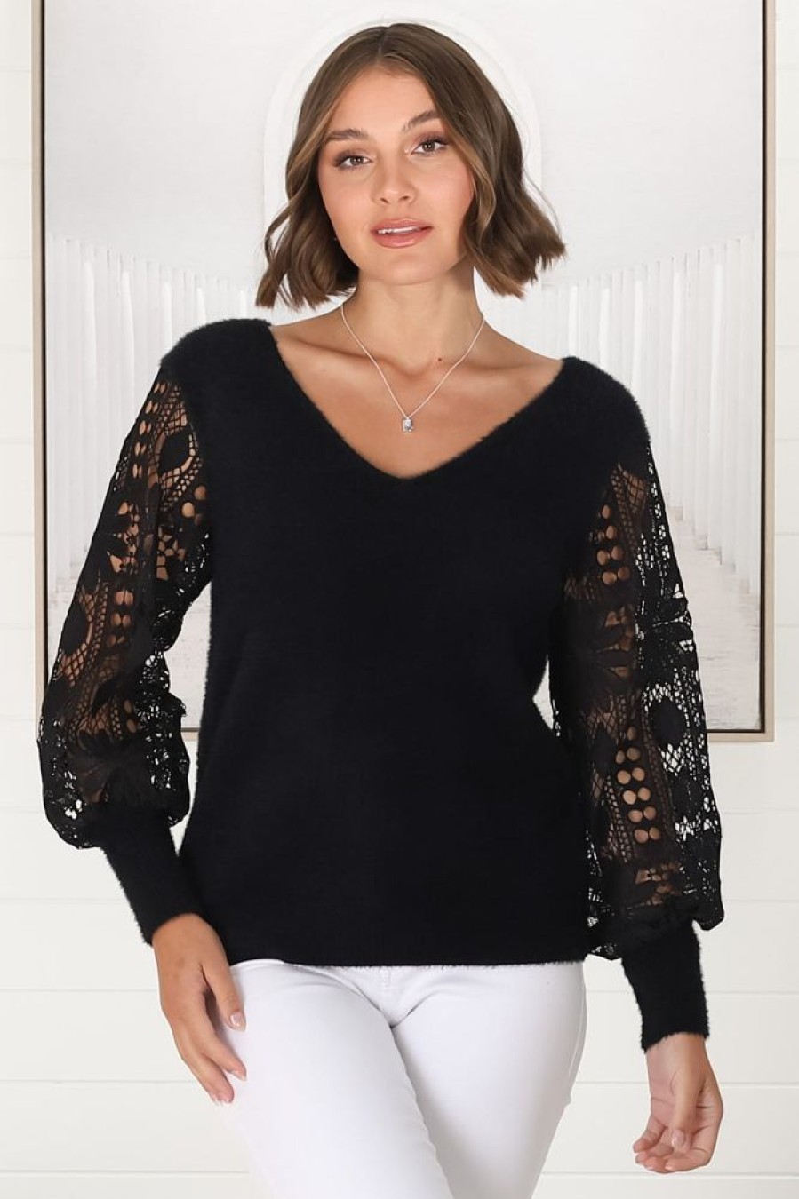 Jackets/Knitwear Salty Crush | Romina Jumper - Black