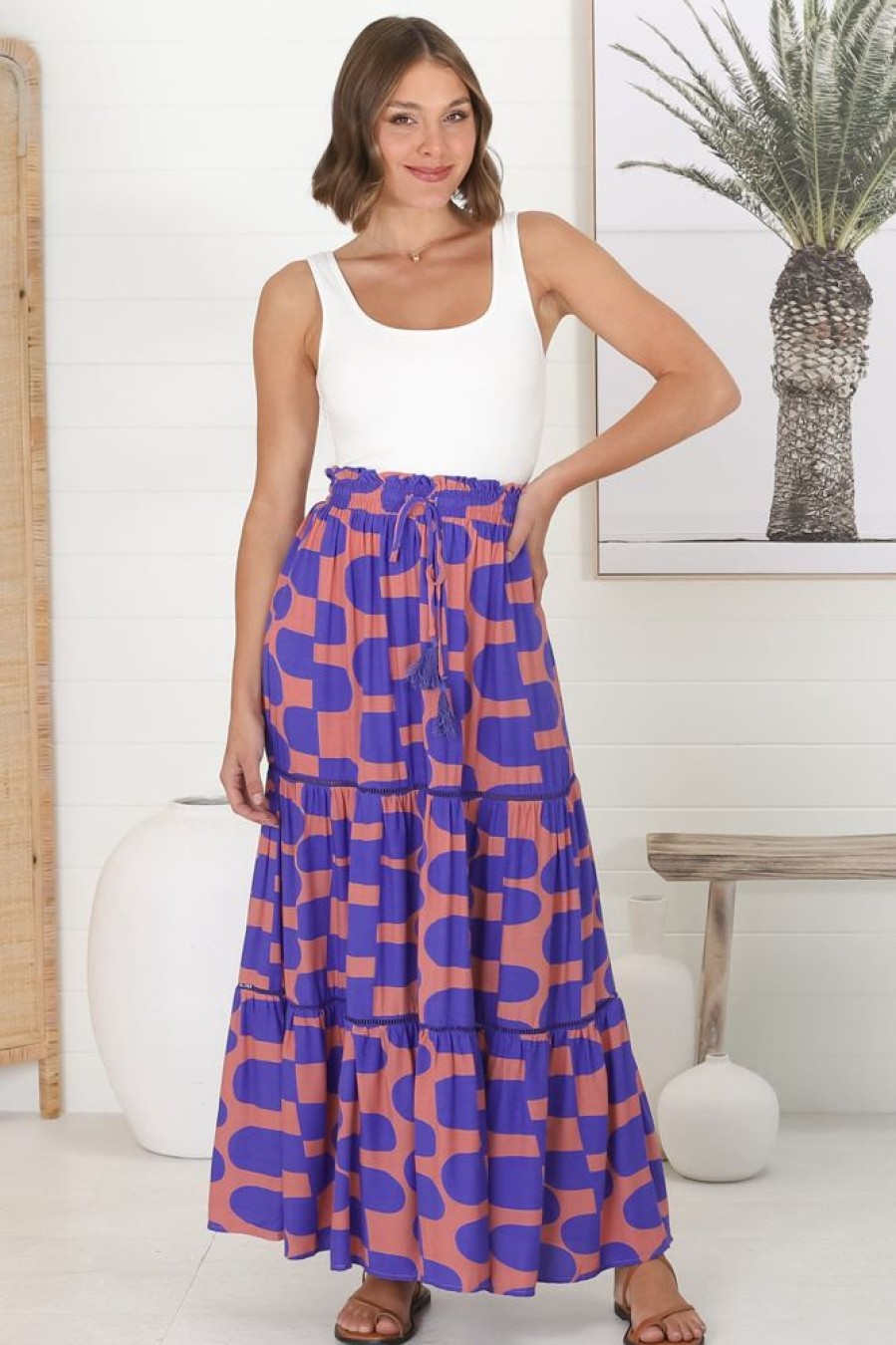 Bottoms Salty Crush | Korbella Maxi Skirt - Coral