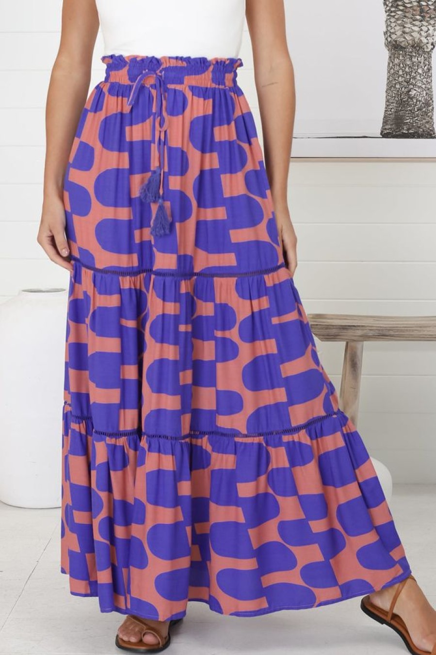 Bottoms Salty Crush | Korbella Maxi Skirt - Coral