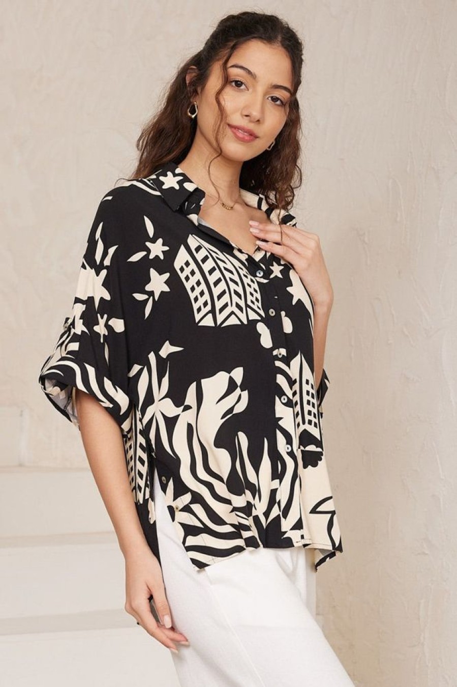 Tops Salty Crush | Dion Shirt - Salt Lake Print