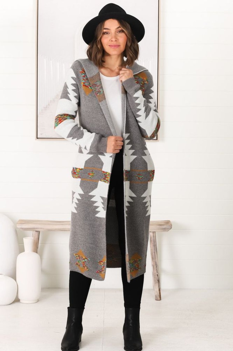 Jackets/Knitwear Salty Crush | Quest Cardigan - Grey