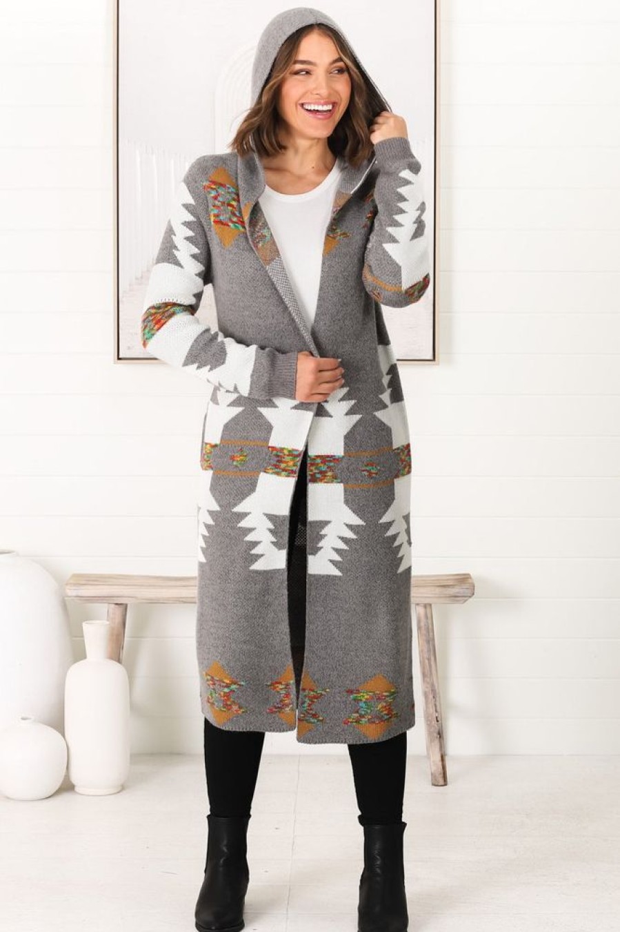 Jackets/Knitwear Salty Crush | Quest Cardigan - Grey