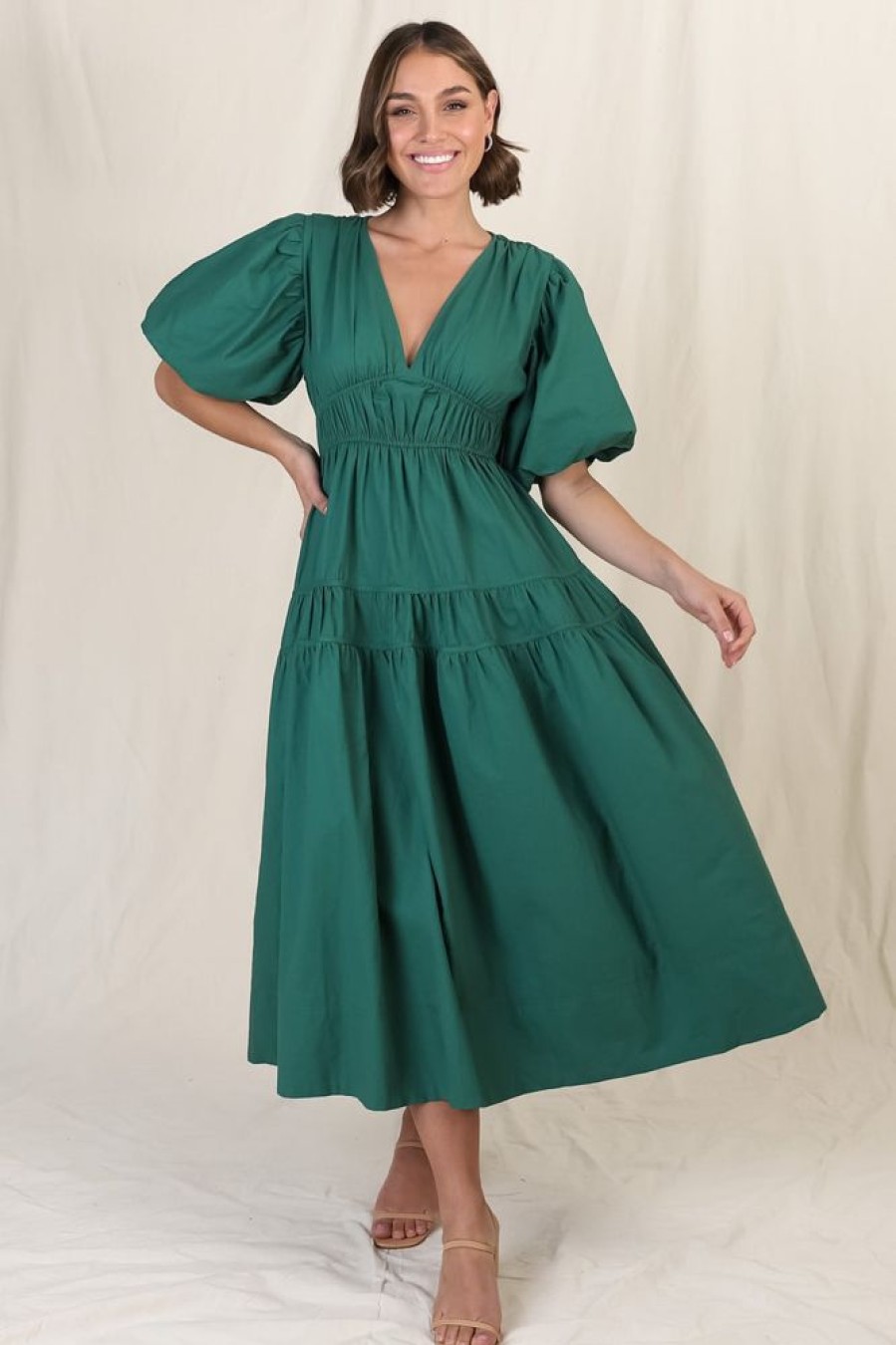 Dresses Salty Crush | Deserae Midi Dress - Green