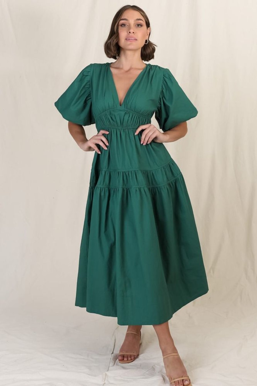 Dresses Salty Crush | Deserae Midi Dress - Green