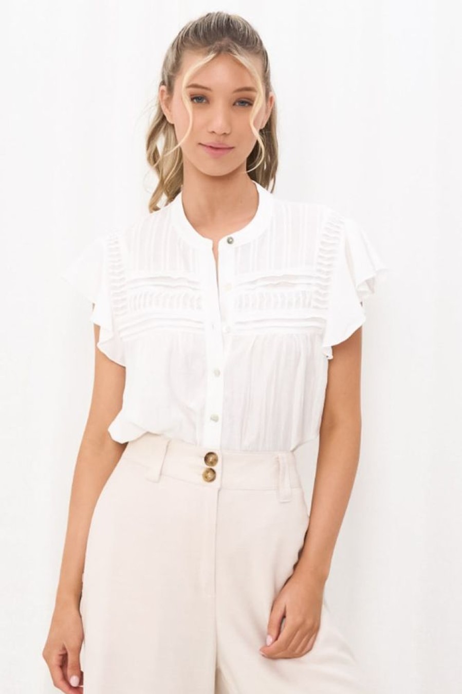 Tops Salty Crush | Helen Blouse - White