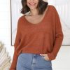 Jackets/Knitwear Salty Crush | Carol Knit Top - Terracotta