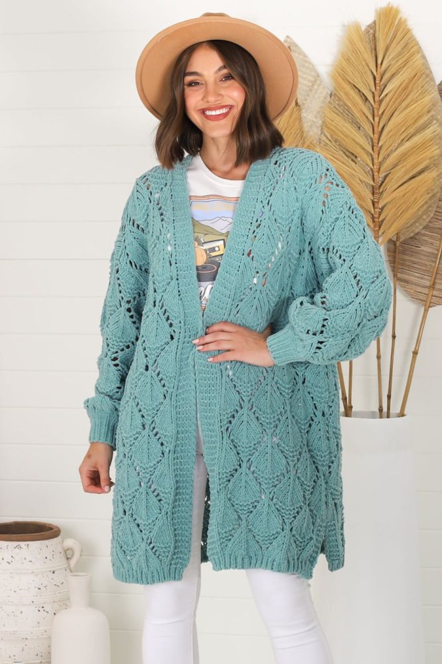 Jackets/Knitwear Salty Crush | Townsend Cardigan - Seafoam Green