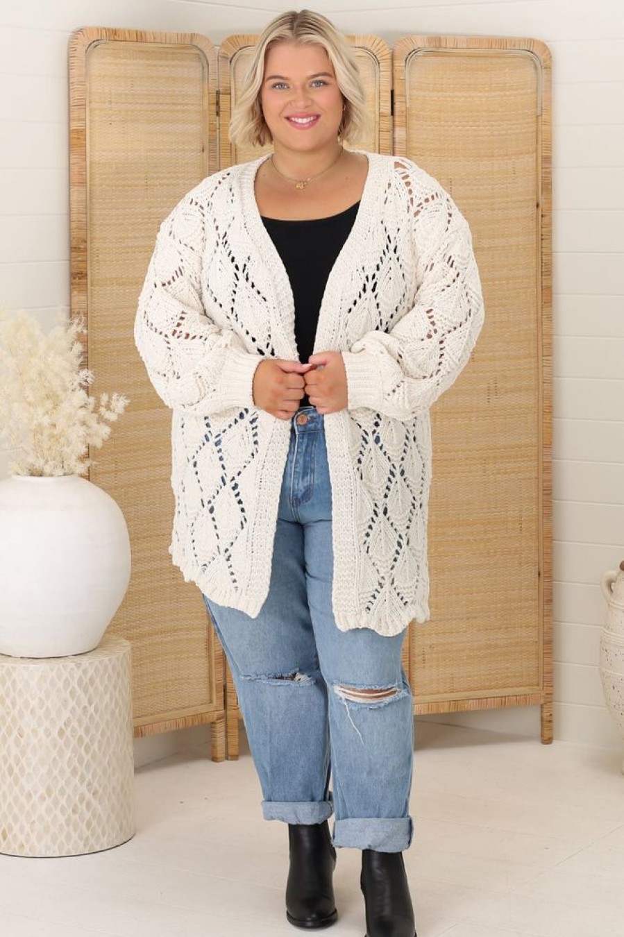Jackets/Knitwear Salty Crush | Honour Cardigan - Cream