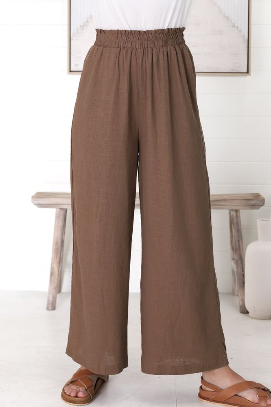 Bottoms Salty Crush | Crawley Linen Pants - Brown