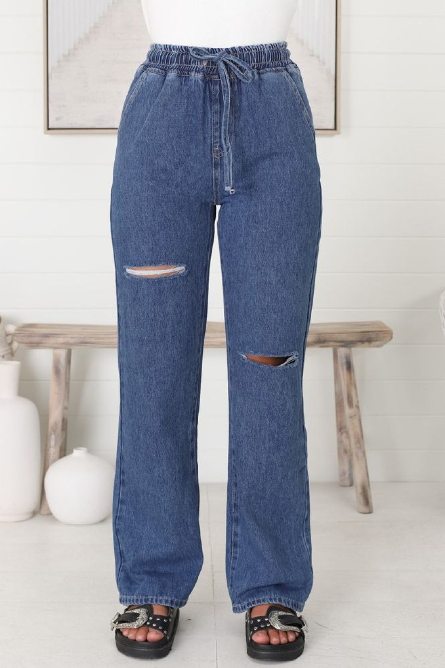 Bottoms Salty Crush | Levvi Jeans - Dark Denim