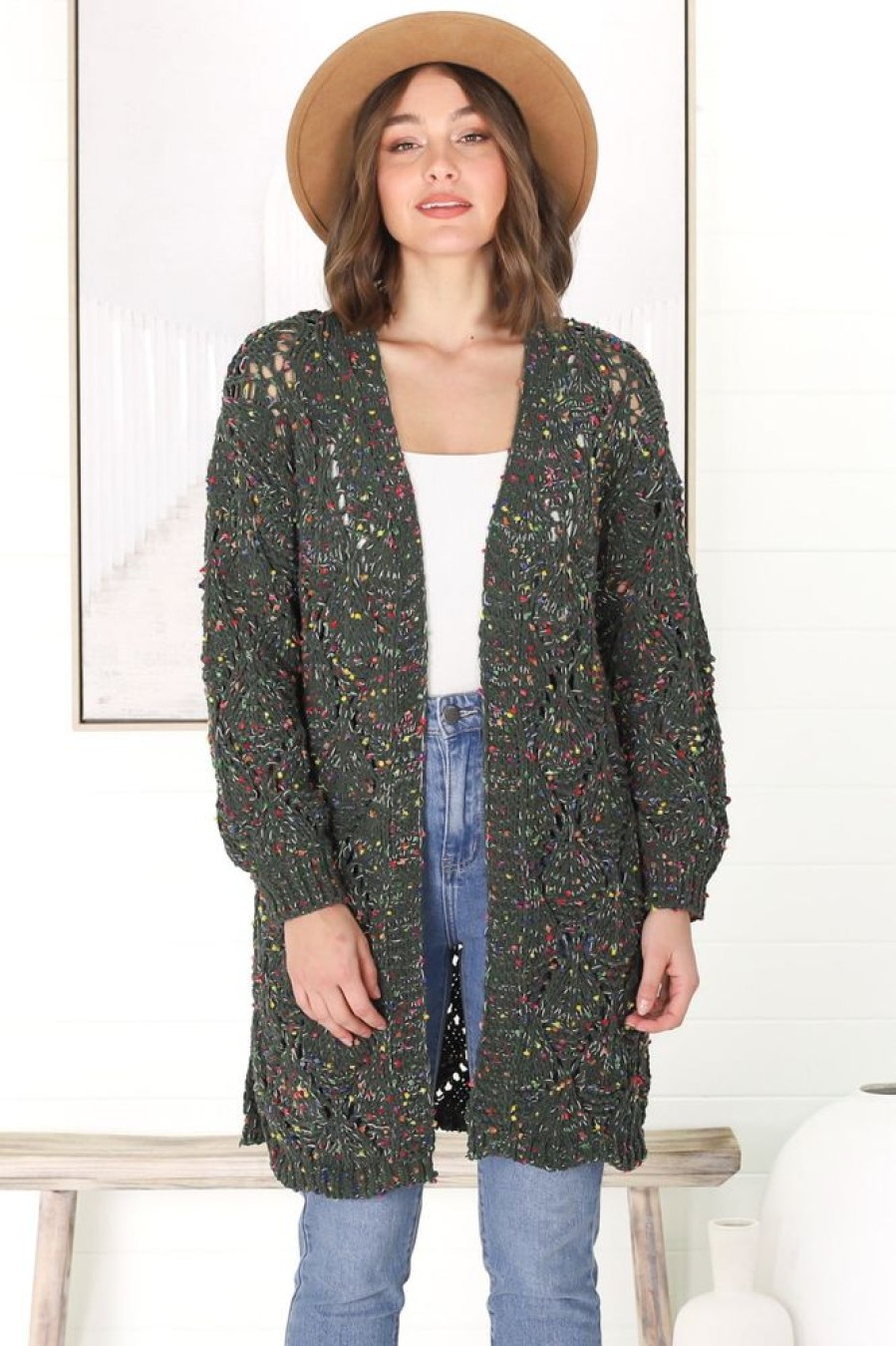 Jackets/Knitwear Salty Crush | Honour Cardigan - Military Green
