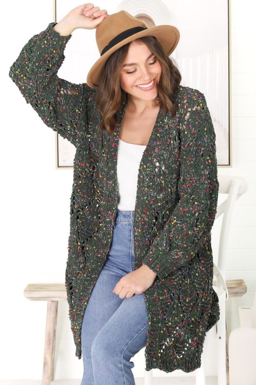 Jackets/Knitwear Salty Crush | Honour Cardigan - Military Green