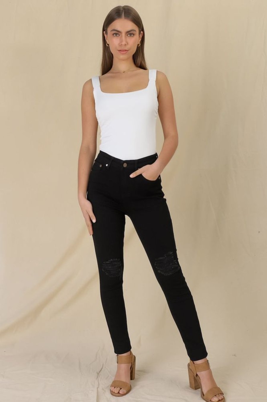 Bottoms Salty Crush | Harper Jeans - Black