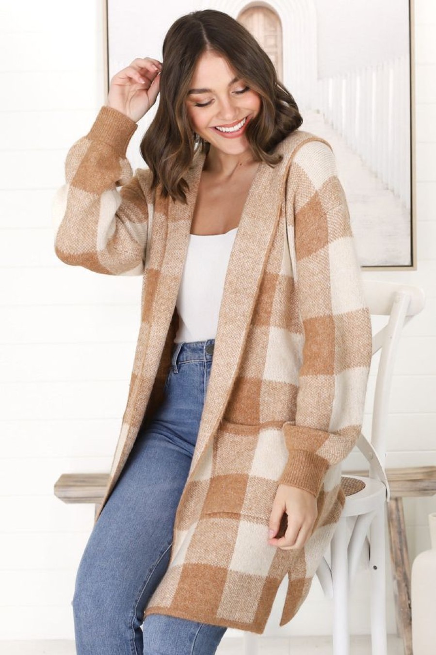 Jackets/Knitwear Salty Crush | Nowel Cardigan - Caramel