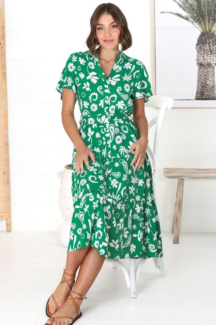 Dresses Salty Crush | Careena Midi Dress - Green