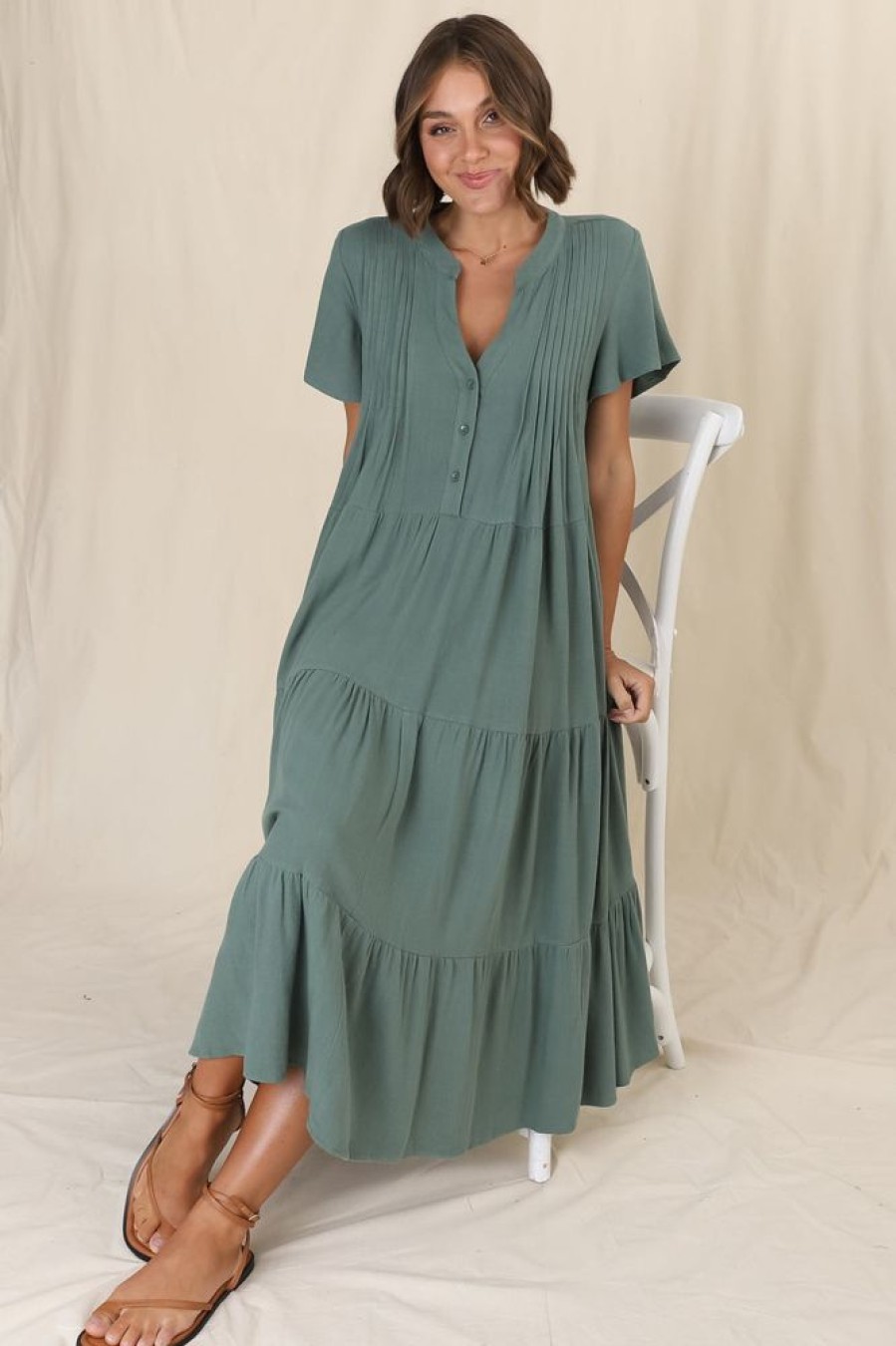 Dresses Salty Crush | Peggy Midi Dress - Green