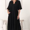 Dresses Salty Crush | Ayva Midi Dress - Black