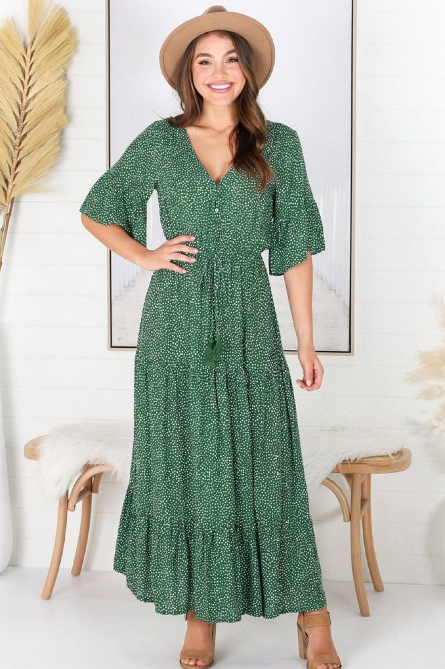 Dresses Salty Crush | Tillie Maxi Dress - Green