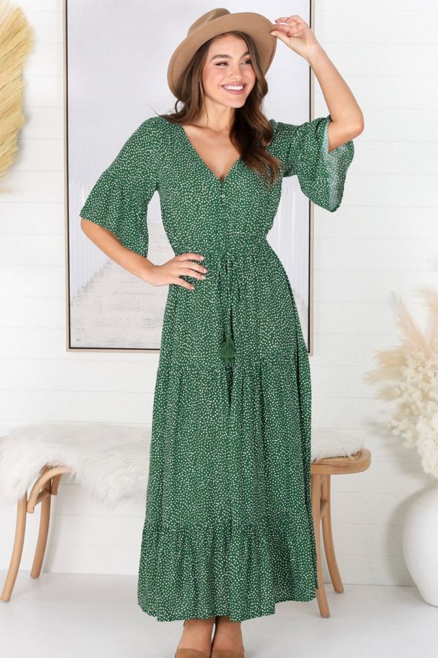 Dresses Salty Crush | Tillie Maxi Dress - Green