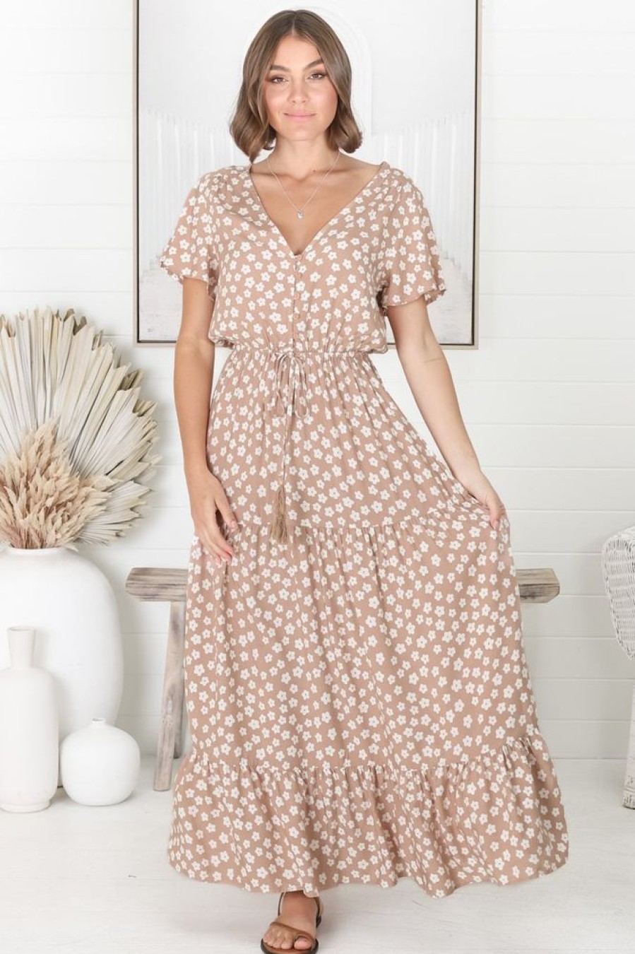Dresses Salty Crush | Gellina Maxi Dress - Fawn