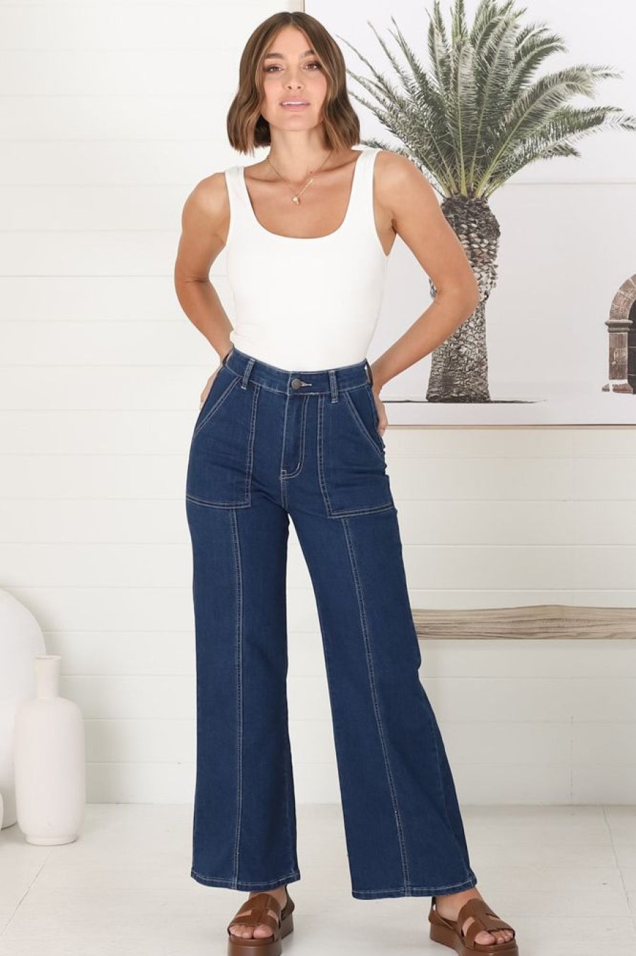 Bottoms Salty Crush | Ares Jeans - Dark Denim