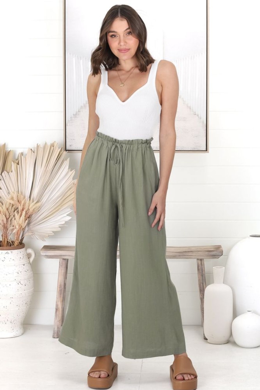 Bottoms Salty Crush | Armon Pants - Khaki