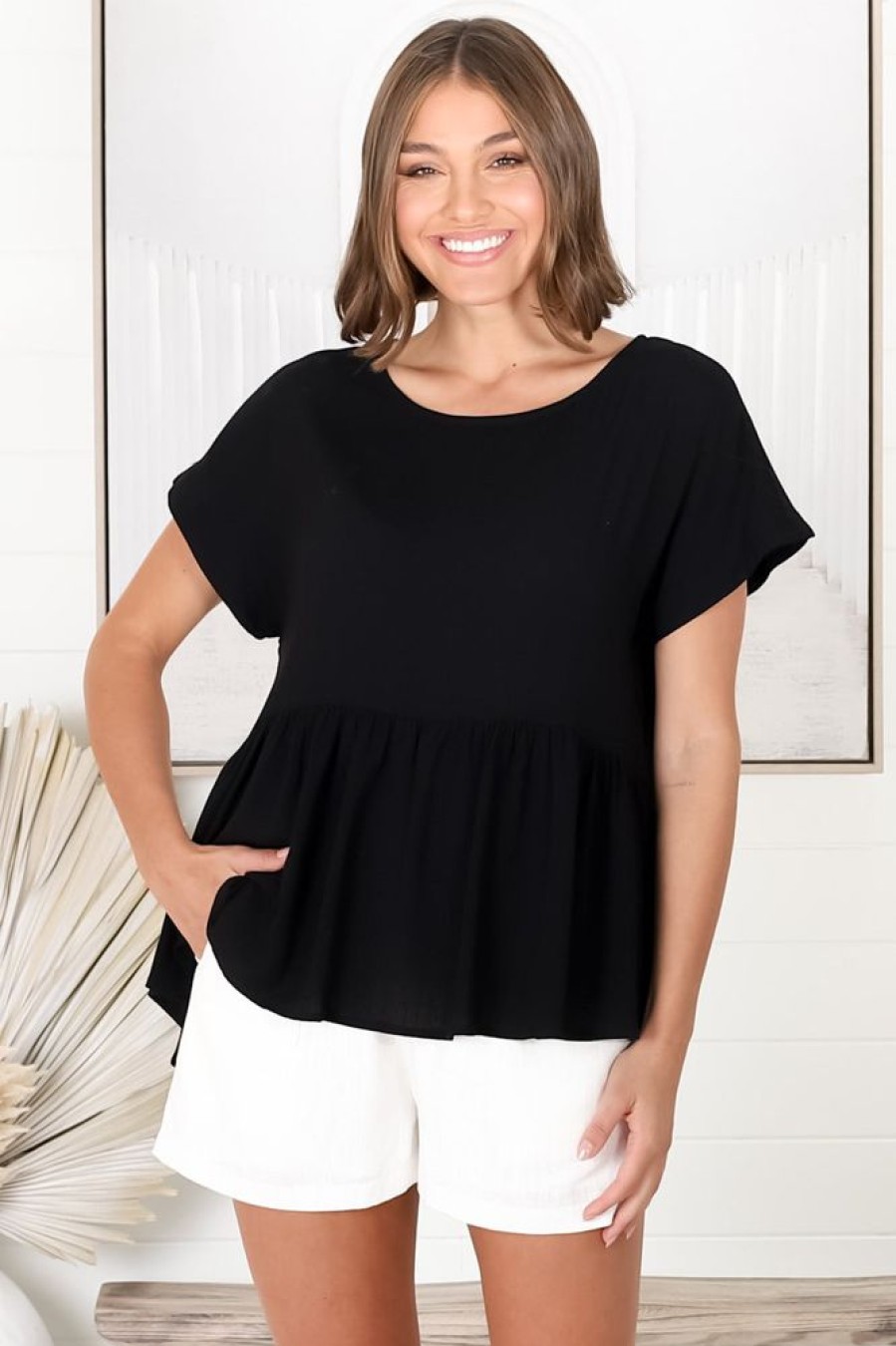 Tops Salty Crush | Drew Top - Black