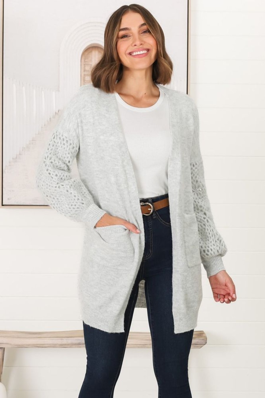 Jackets/Knitwear Salty Crush | Lorena Cardigan - Grey
