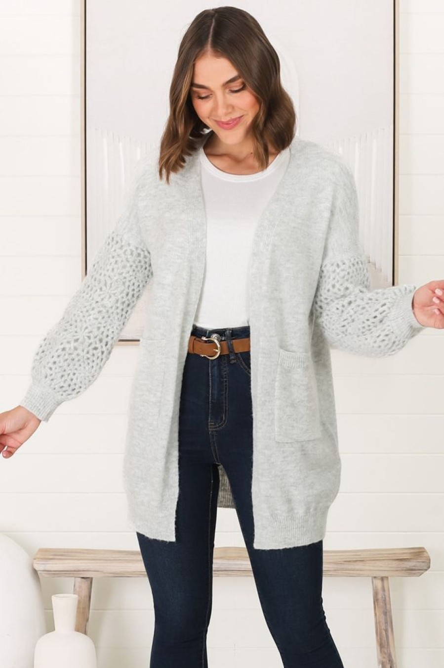 Jackets/Knitwear Salty Crush | Lorena Cardigan - Grey