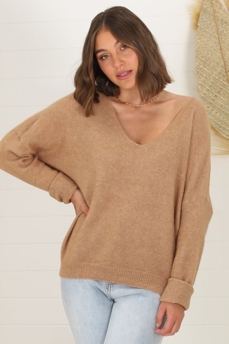 Tops Salty Crush | Carol Knit Top - Mocha