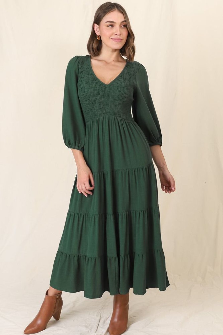 Dresses Salty Crush | Lellah Midi Dress - Green