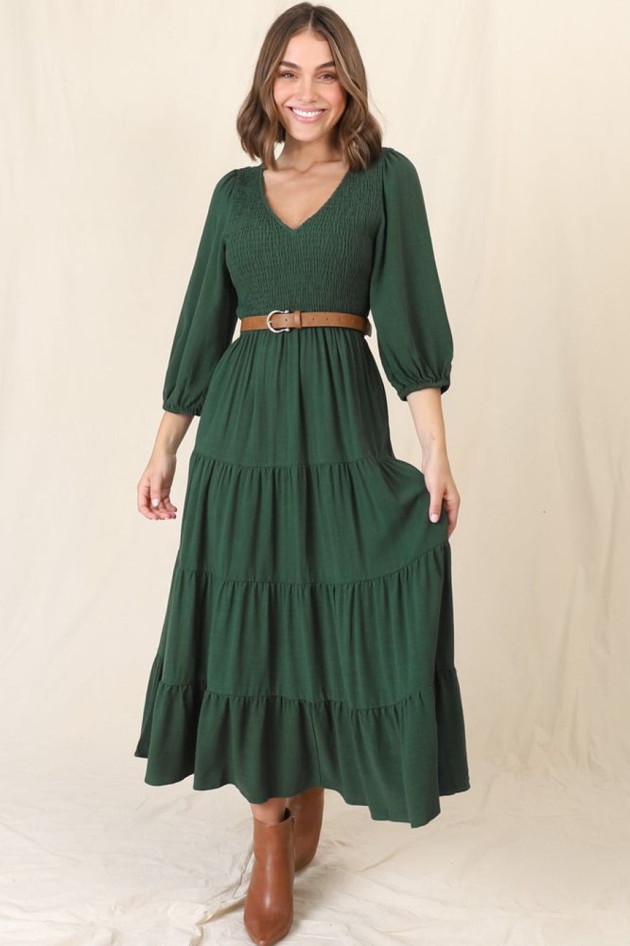 Dresses Salty Crush | Lellah Midi Dress - Green