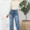 Bottoms Salty Crush | Cindy Wide Leg Jean In Stone Wash Denim