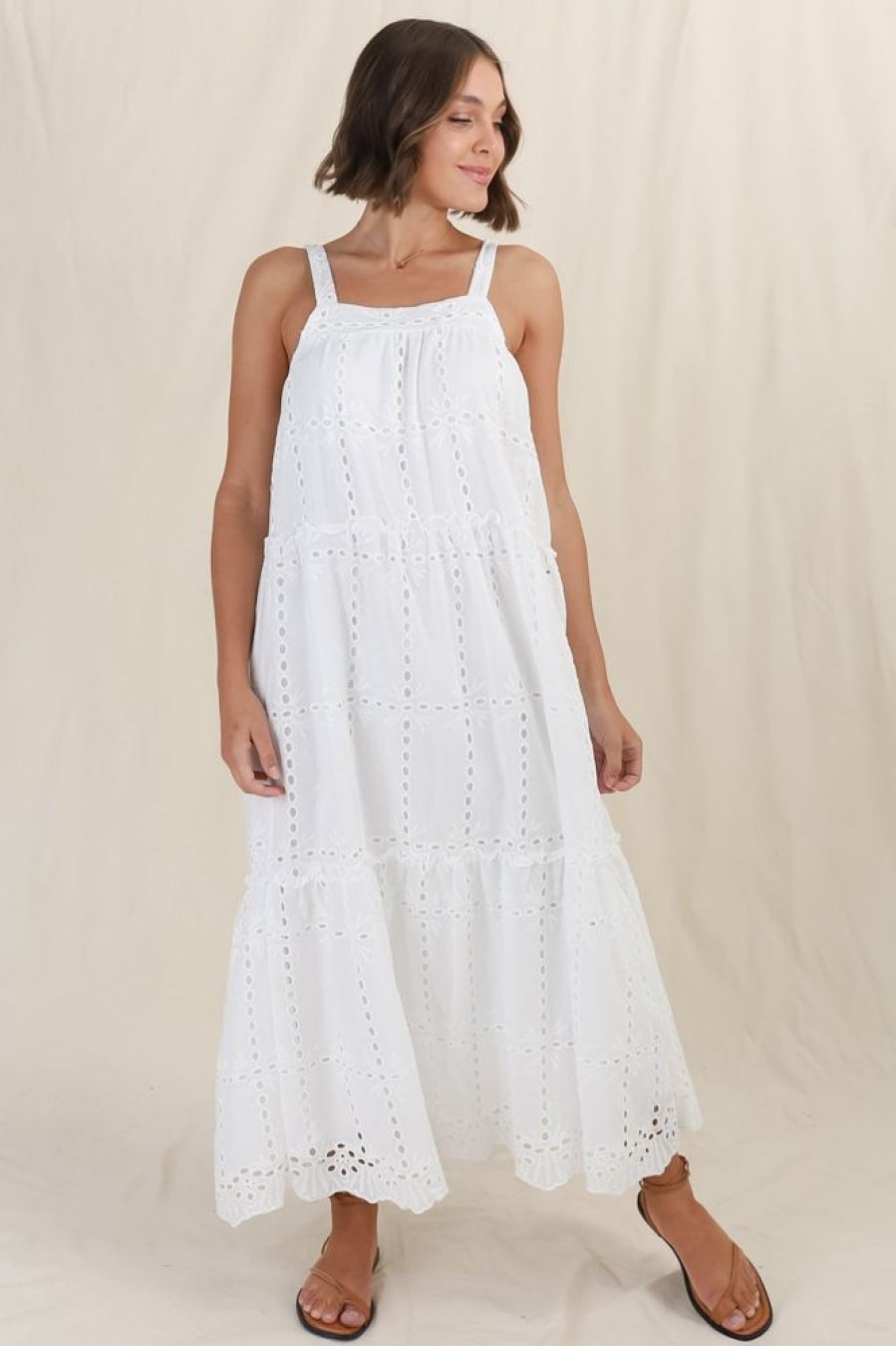 Dresses Salty Crush | Tulip Midi Dress - White