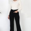 Bottoms Salty Crush | Britain Jeans - High Waist Flared Jeans In Black